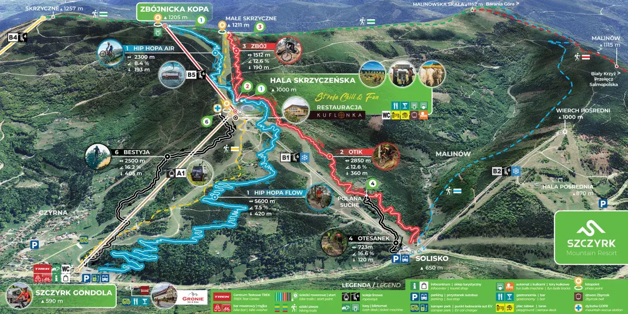 Szczyrk Mountain Resort latem trasy rowerowe